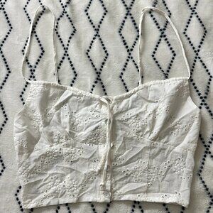 White floral Crop Top